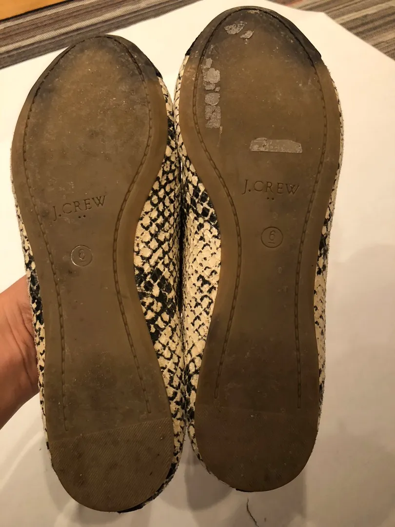 JCrew Flats Snake Print Shoes 6 - Image 3