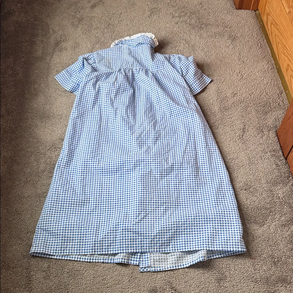 Ashley Taylor Gingham Button Down Night Shirt SIZE L White Size L - Image 5