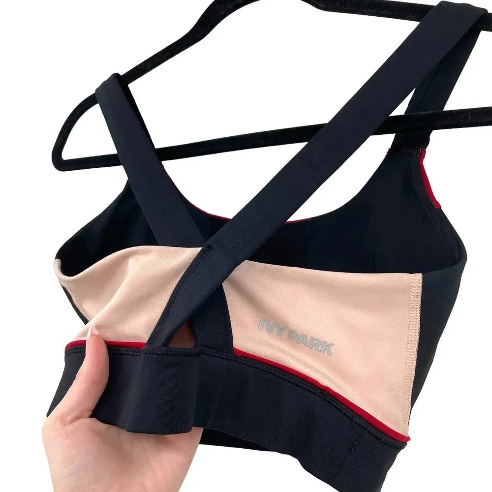 Ivy Park Colorblock X-Back‎ Sports Bra Red Blush Pink Size Small - Image 5