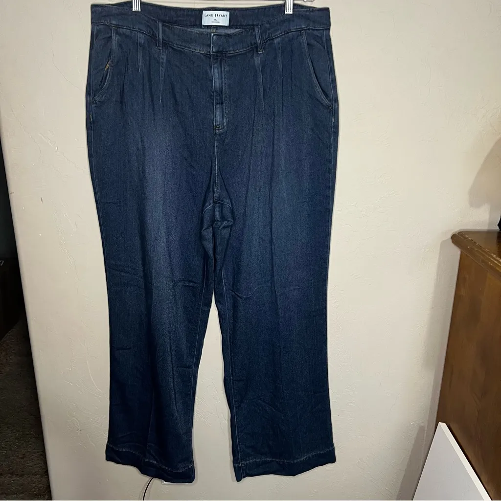 Mid Rise Classic Fit Wide Leg Viscose Lyocel Long Tall Trouser Jeans - Image 3