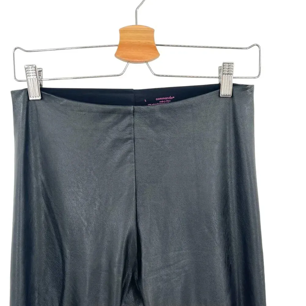 Commando Faux Leather Leggings Black Smoothing Control Size Large‎ - Image 4