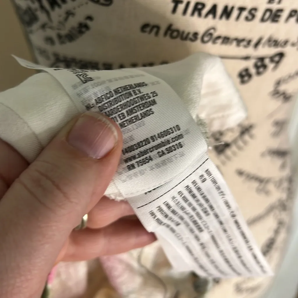 Abercrombie & Fitch Floral Tie-back/front Linen-Blend Puff Sleeve‎ Top S - Image 8