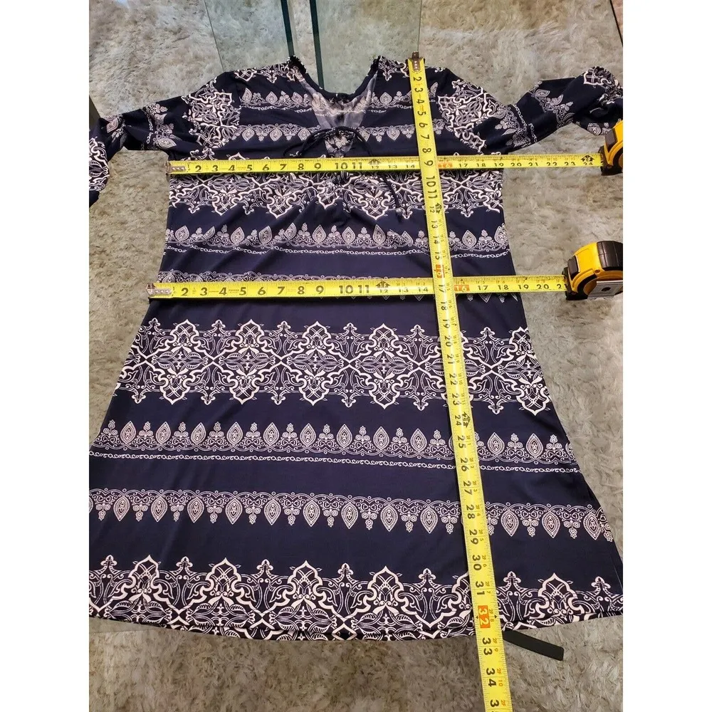 Women's Blue & White Polyester V - Image 10