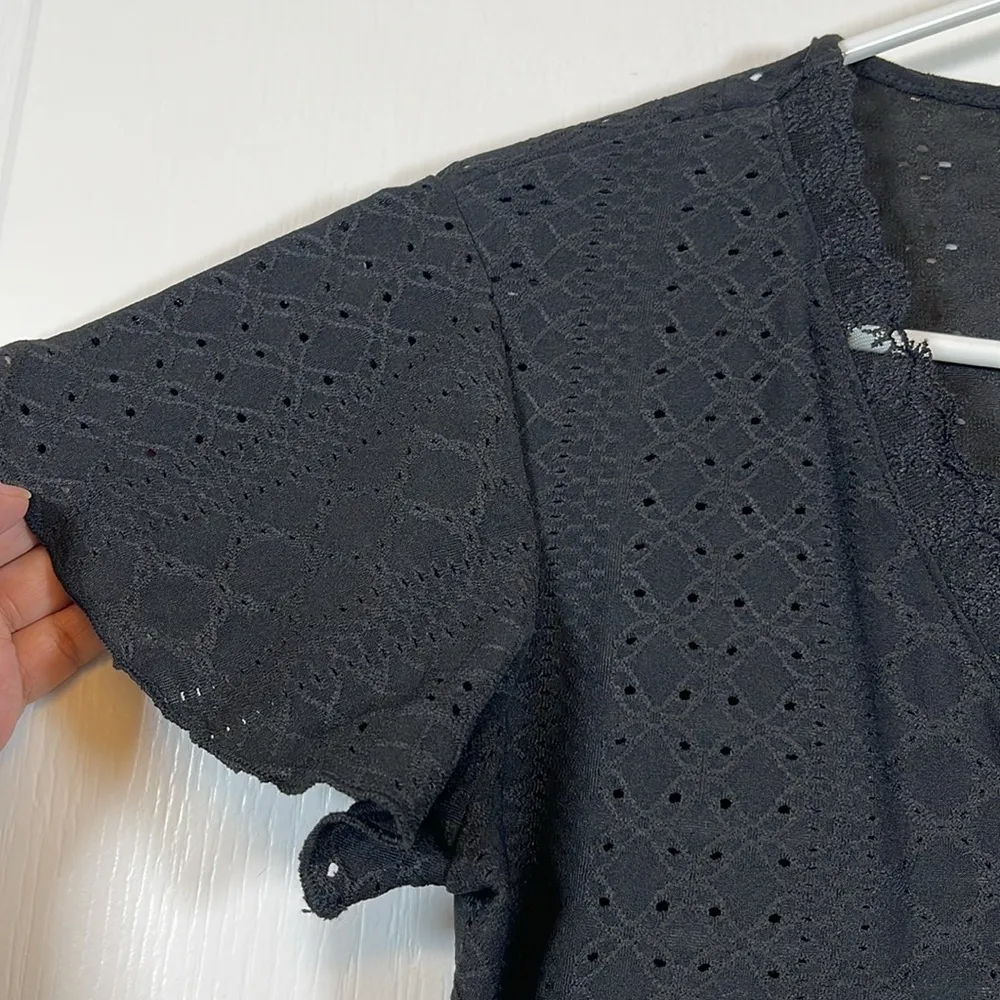 Shein X Frenchy Forever 21 Butterfly Flounce Flowy V-Neck Schiffy Blouse NWT LRG - Image 3