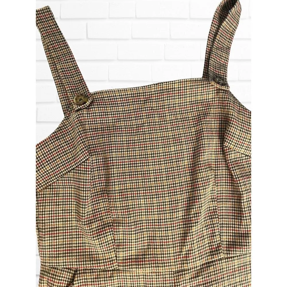 Gypsies‎ & Moondust Women's S Overall Jumpsuit Checkered Plaid Square Neck - Image 10