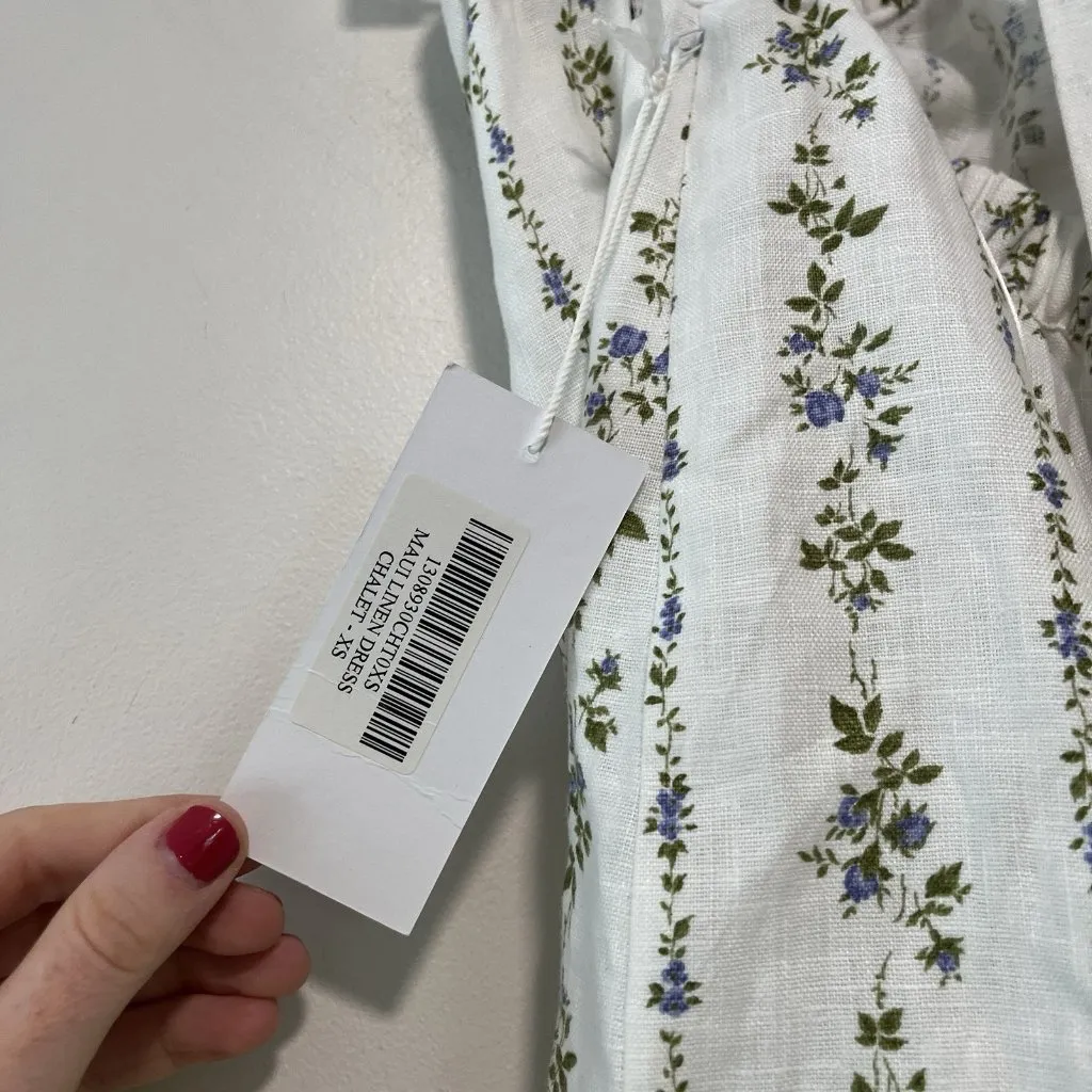 Reformation NWT Maui Linen Halter Mini Dress in Chalet Floral Size XS - Image 6