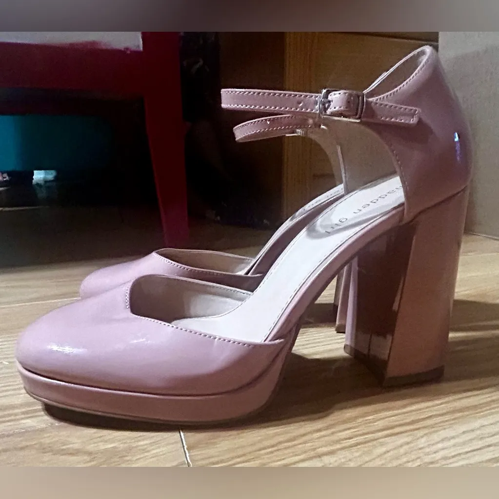 Women 9.5 blush pink Elegant chunky Platform Heels ‘Madden girl’ - Image 9