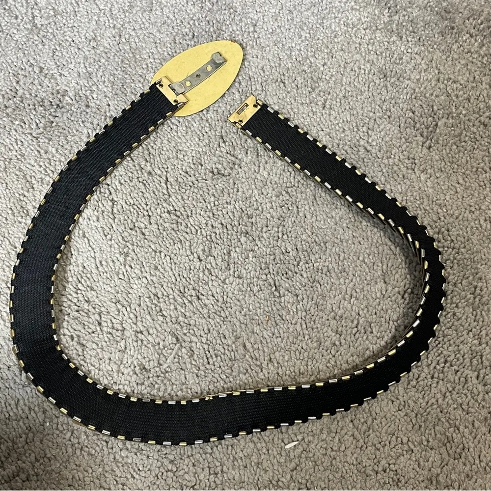 Vintage women's fashion belt 2 two tone silver gold metal fish scale belt - Image 3