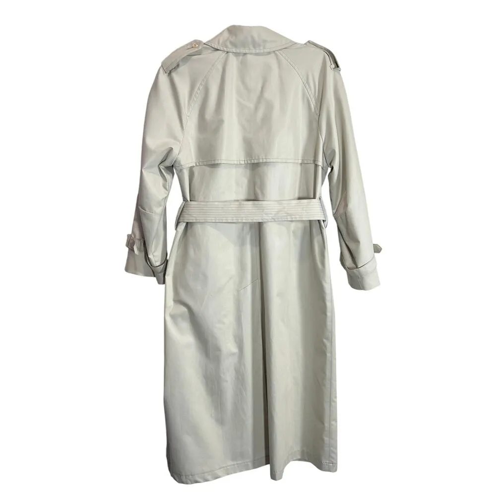 VTG London Fog Maincoats Double Breasted Trench Coat Size 8R Belt Made in USA - Image 4