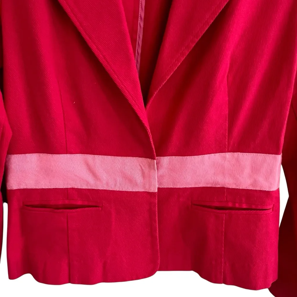 Bisou Bisou Womens Y2K Pink Blazer Size 12 Career Office Siren Legally Blond 90s - Image 3