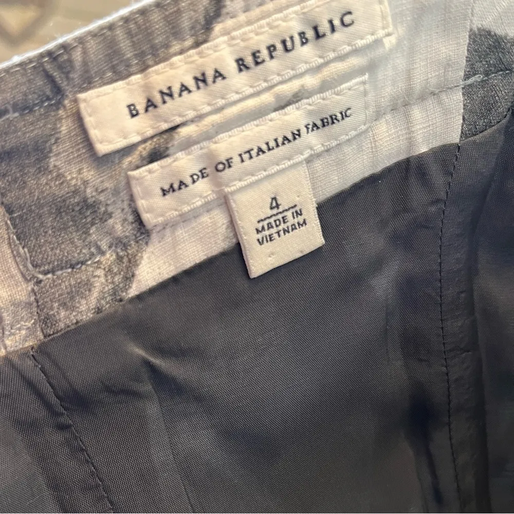 Banana republic Italian fabric Y2k abstract sleeveless linen ribbing dre… - Image 6