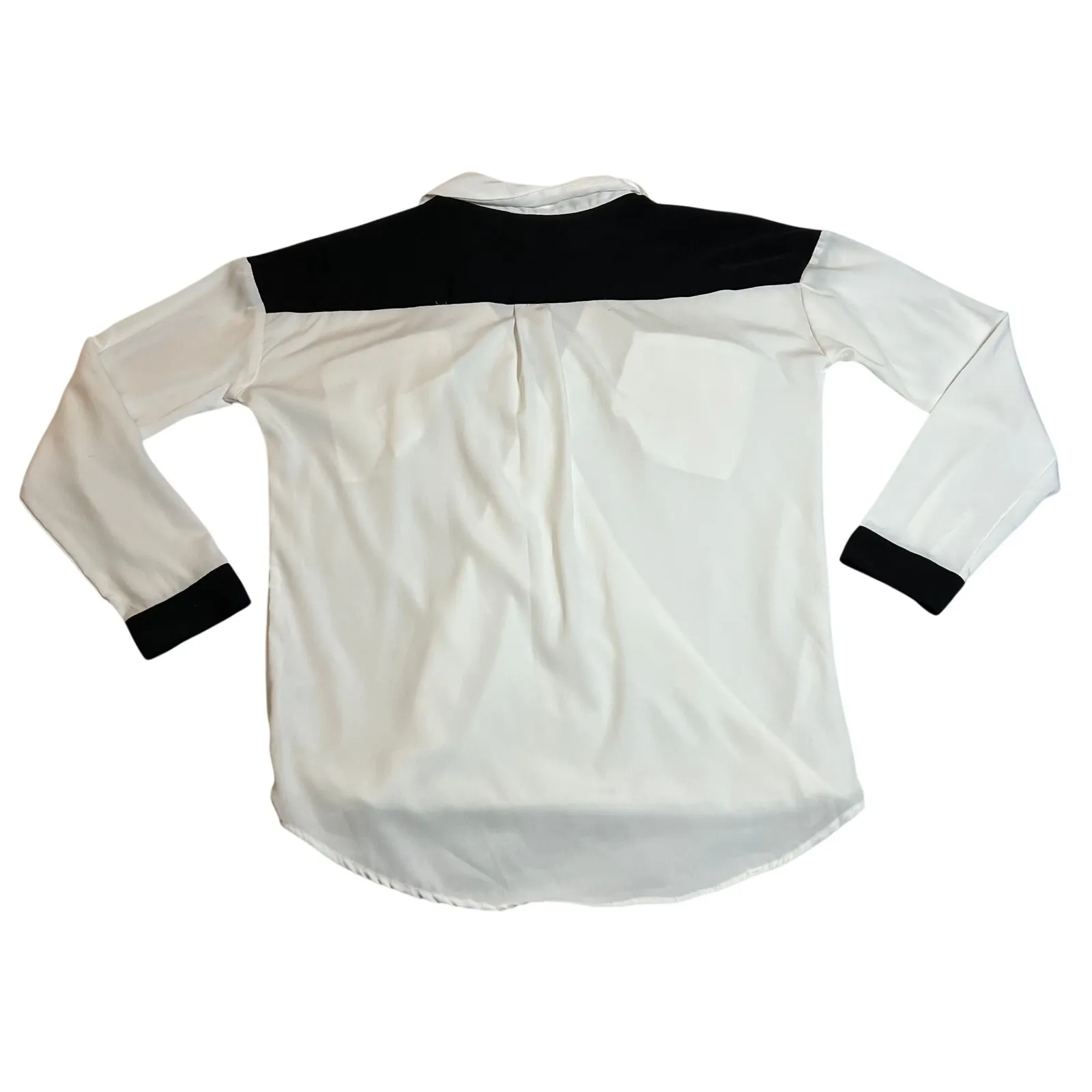 W118 by Walter Baker V-Neck Color Block Blouson Top Size S Minimalist Casual - Image 2