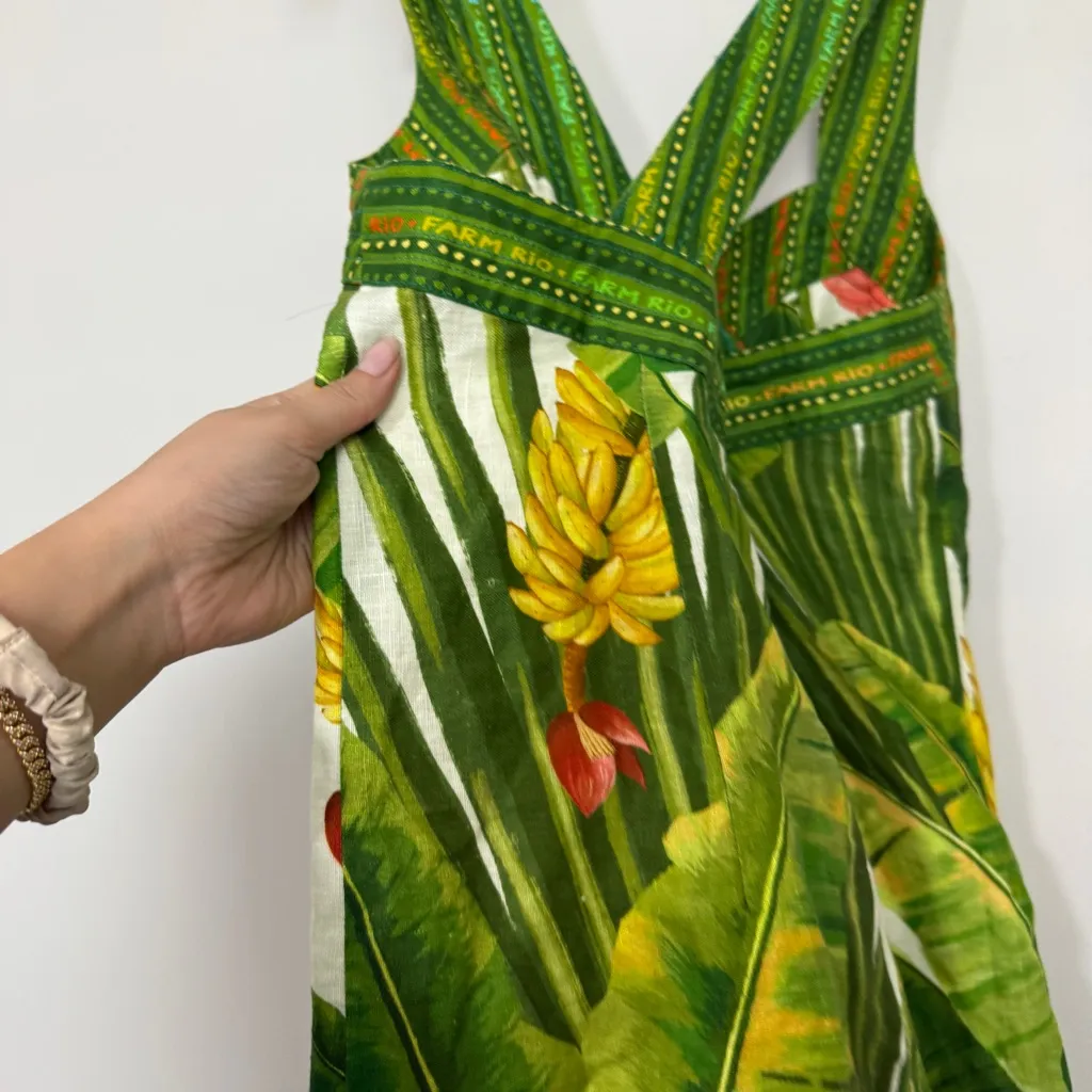 FARM RIO Fresh Forest Scarf Button Down Mini Dress Size Small - Image 5