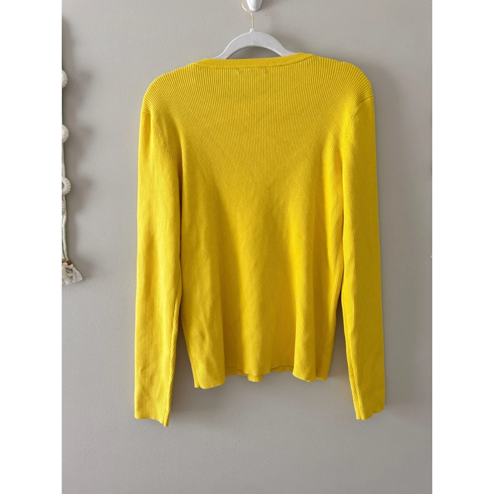 Lauren Ralph Lauren Ribbed Sweater Size XL Crewneck Long Sleeves Gold Buttons - Image 5