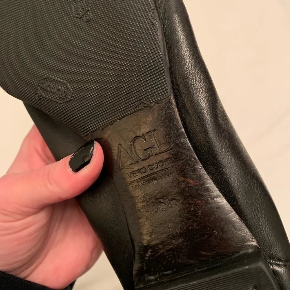 AGL Black Monika Cap Toe Ballet Flat 36.5 Size 6.5 - Image 5