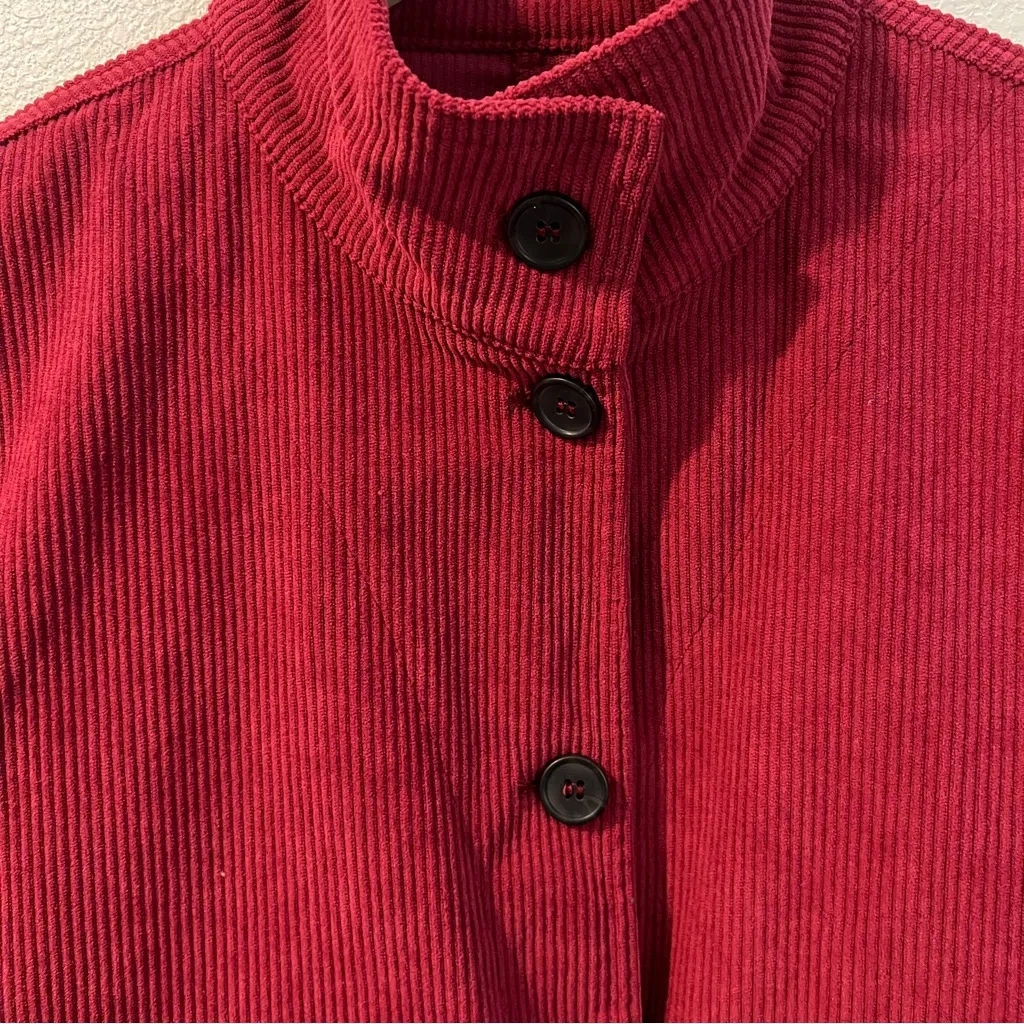 Avec Les Filles‎ Berry Corduroy Mock Neck Button Front Oversized Trucker Jacket - Image 2