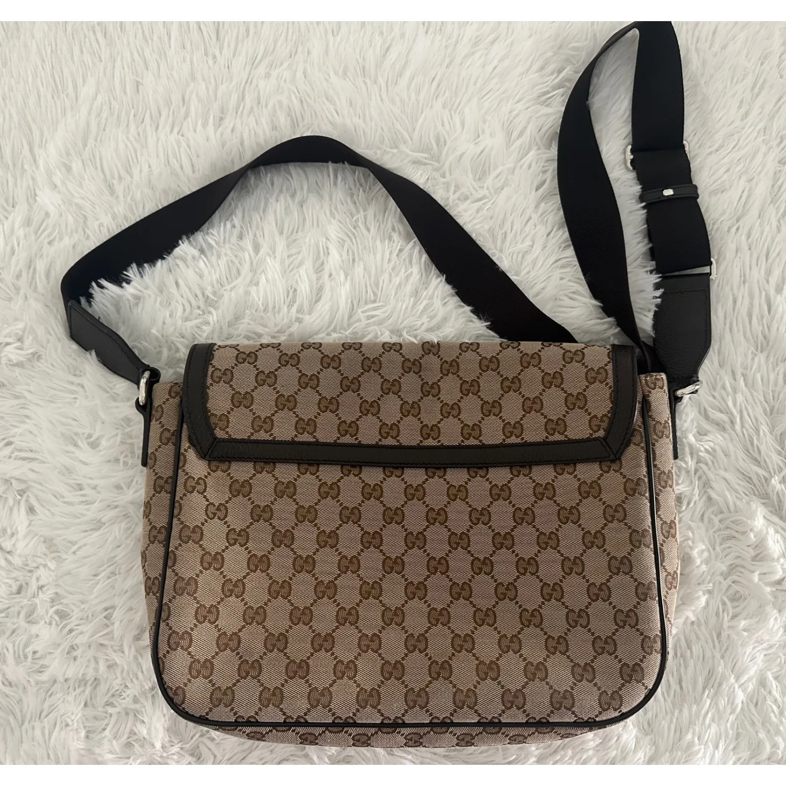 Gucci GG 449171 canvas flap messenger bag - Image 4