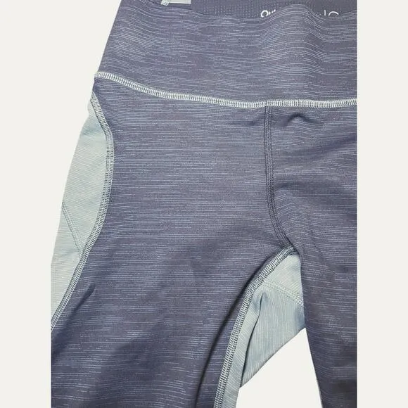 Outdoor Voices Women Small Tech Sweat Colorblock Leggings‎ Capri Navy Blue - Image 2