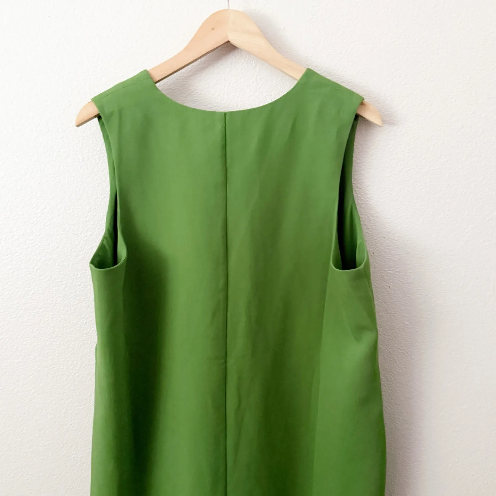 BANANA REPUBLIC | V-neck Mini Shift Dress Lined Short Jumper Green | Size 16 - Image 5