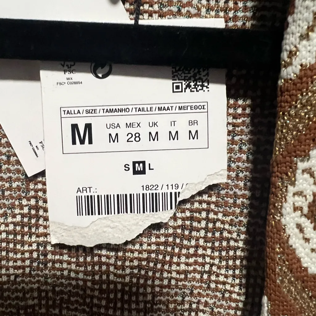 Zara Special Addition 3/4 Sleeve Jacquard Open Front Coat, NWT - Image 7