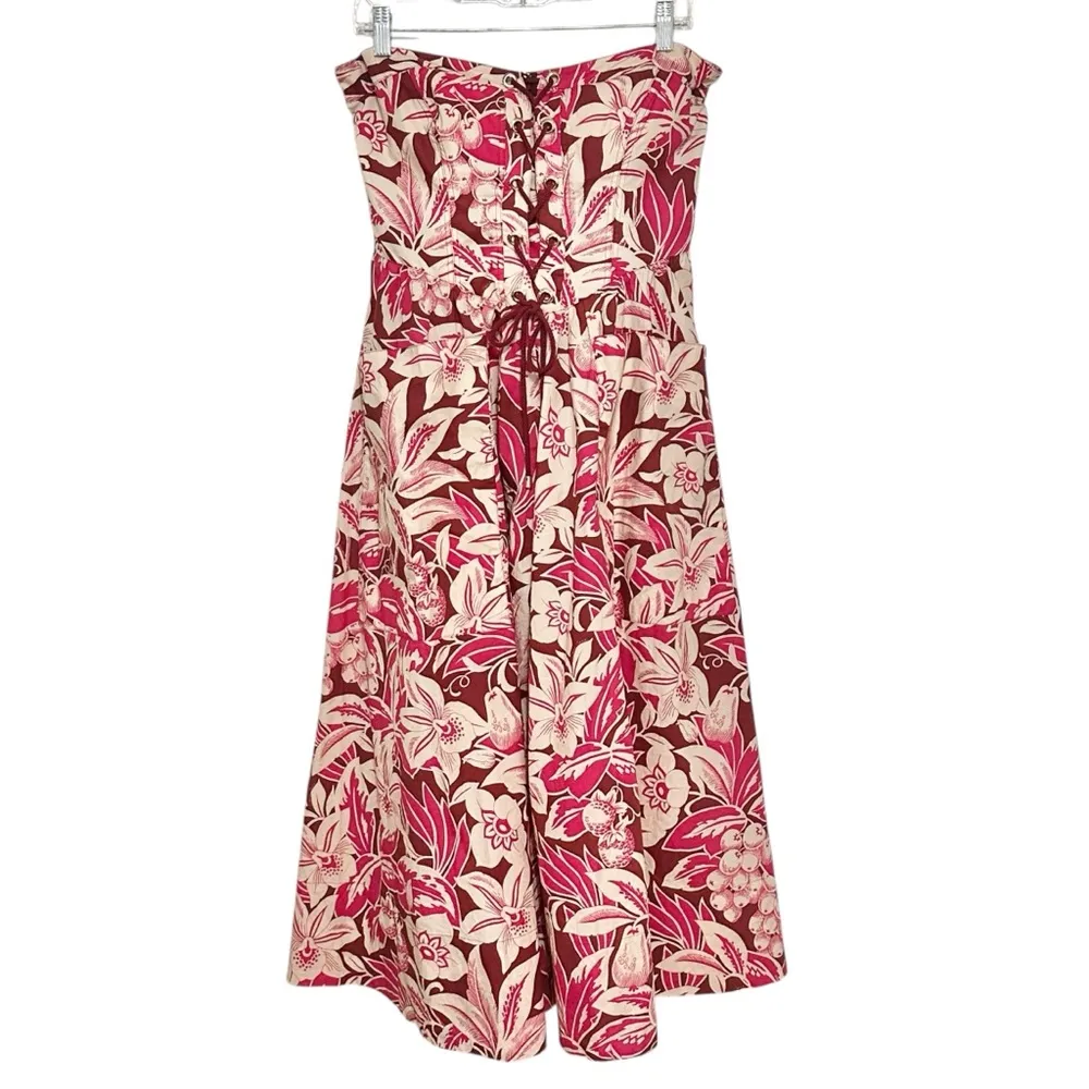 Cara Cara Nicola Cotton Dress in Tropical Harvest Pink Size 10 NEW - Image 11
