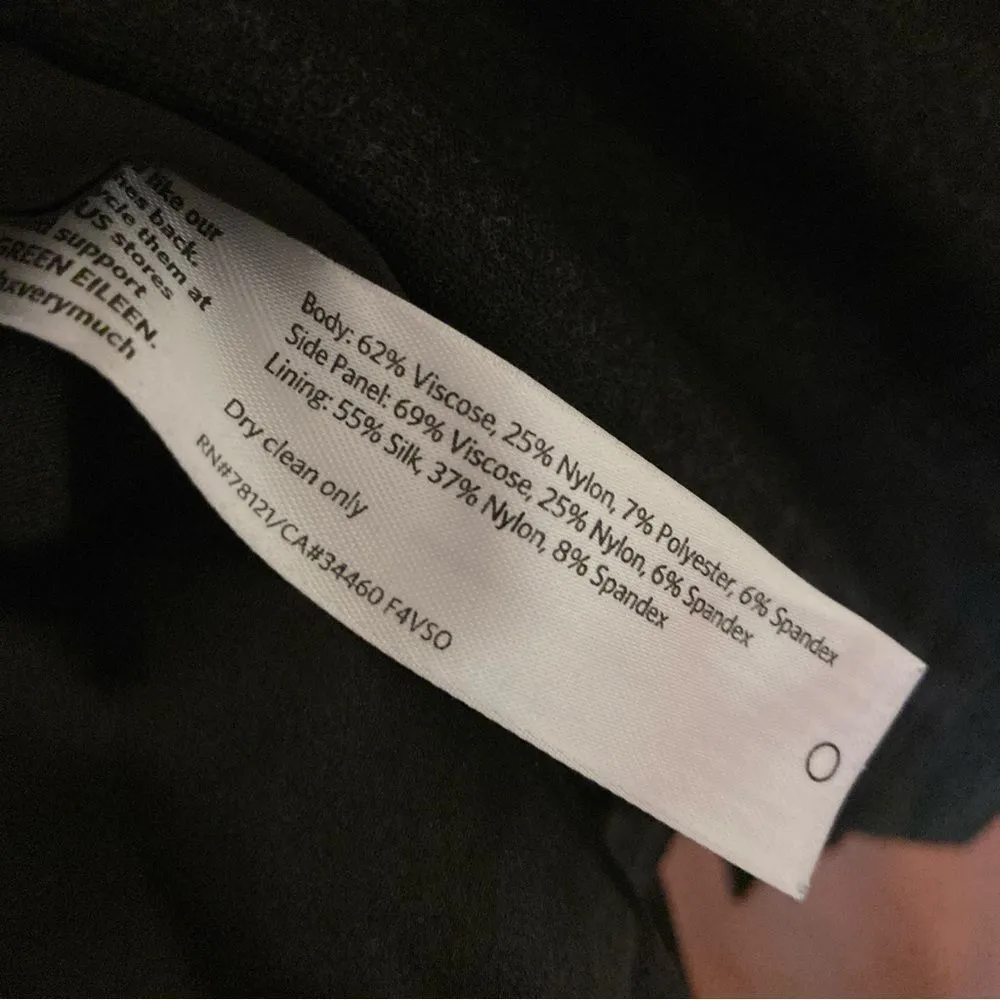 EILEEN FISHER Women's Charcoal Black Striped Ponte Square Neck Dress Size 2 - Image 10