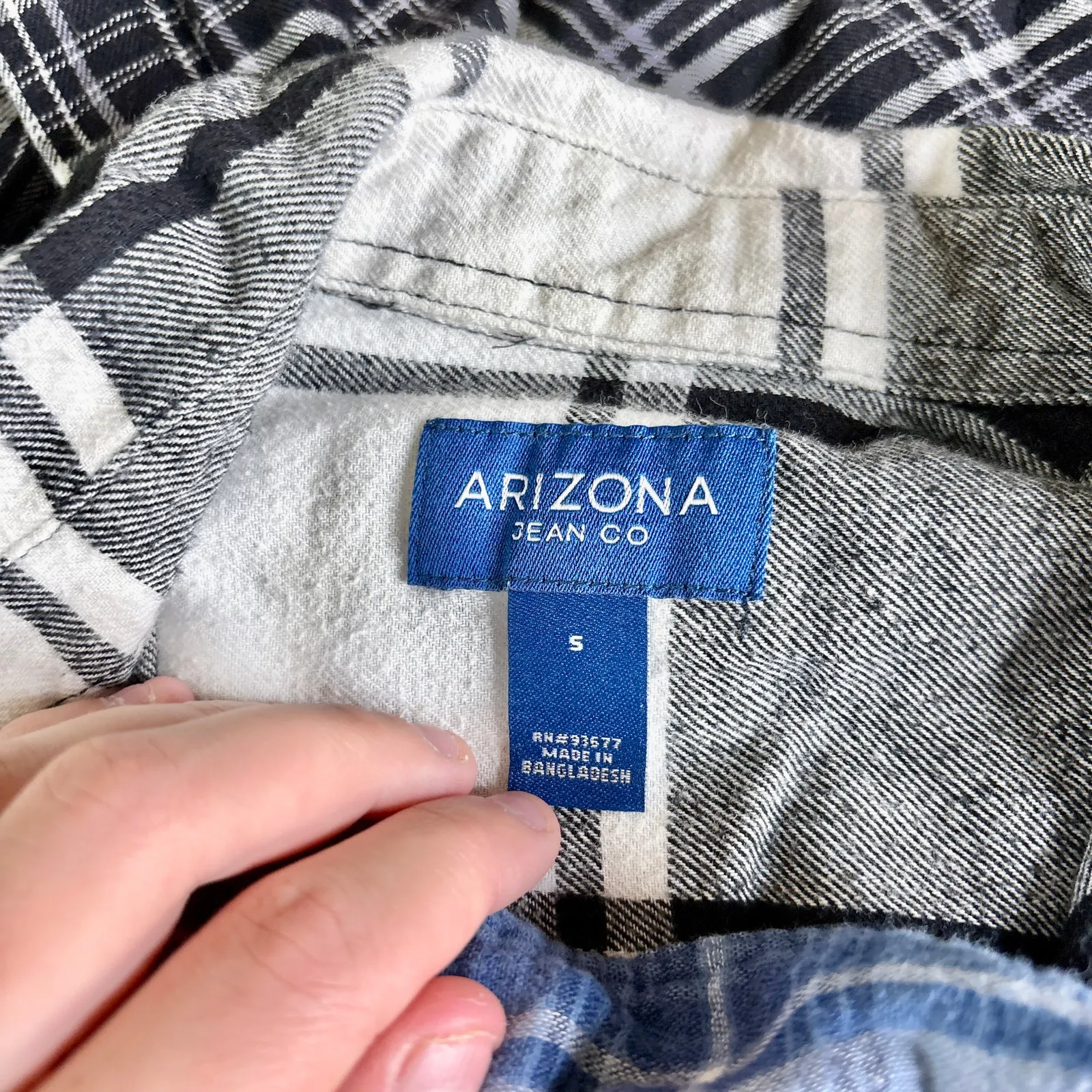 Fall Flannels Womens Small Black White Blue Button Downs Bundle - Image 8