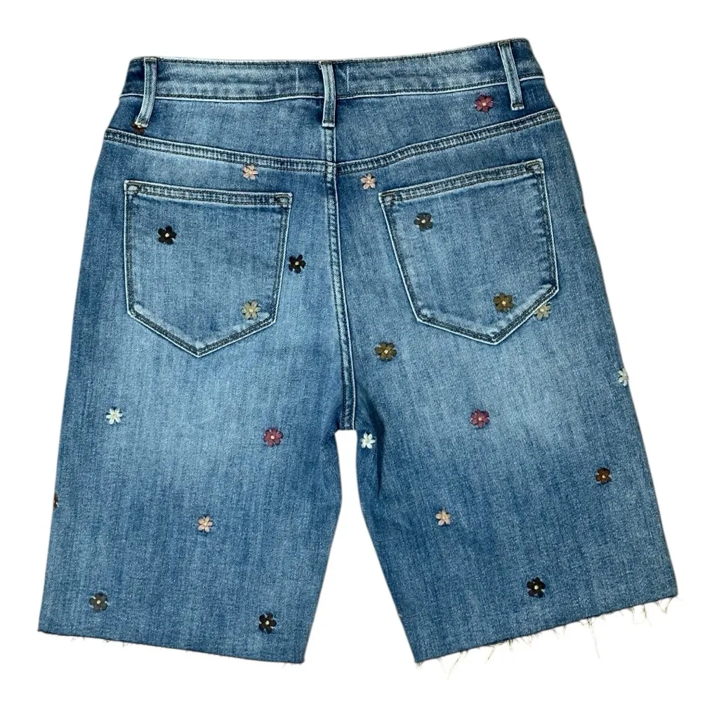 Driftwood x Free People Bermuda Floral Embroidered Denim Shorts NWT - Image 3