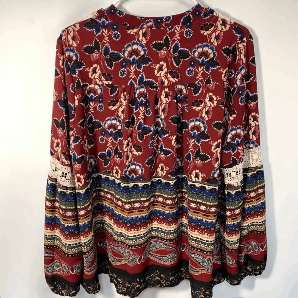 Entro Peasant Boho Blouse Size Medium - Image 6