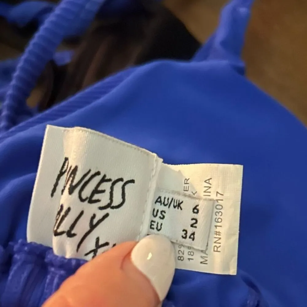 Princess Polly  JENNER TRIANGLE RIB BIKINI TOP ROYAL BLUE size 2 - Image 9