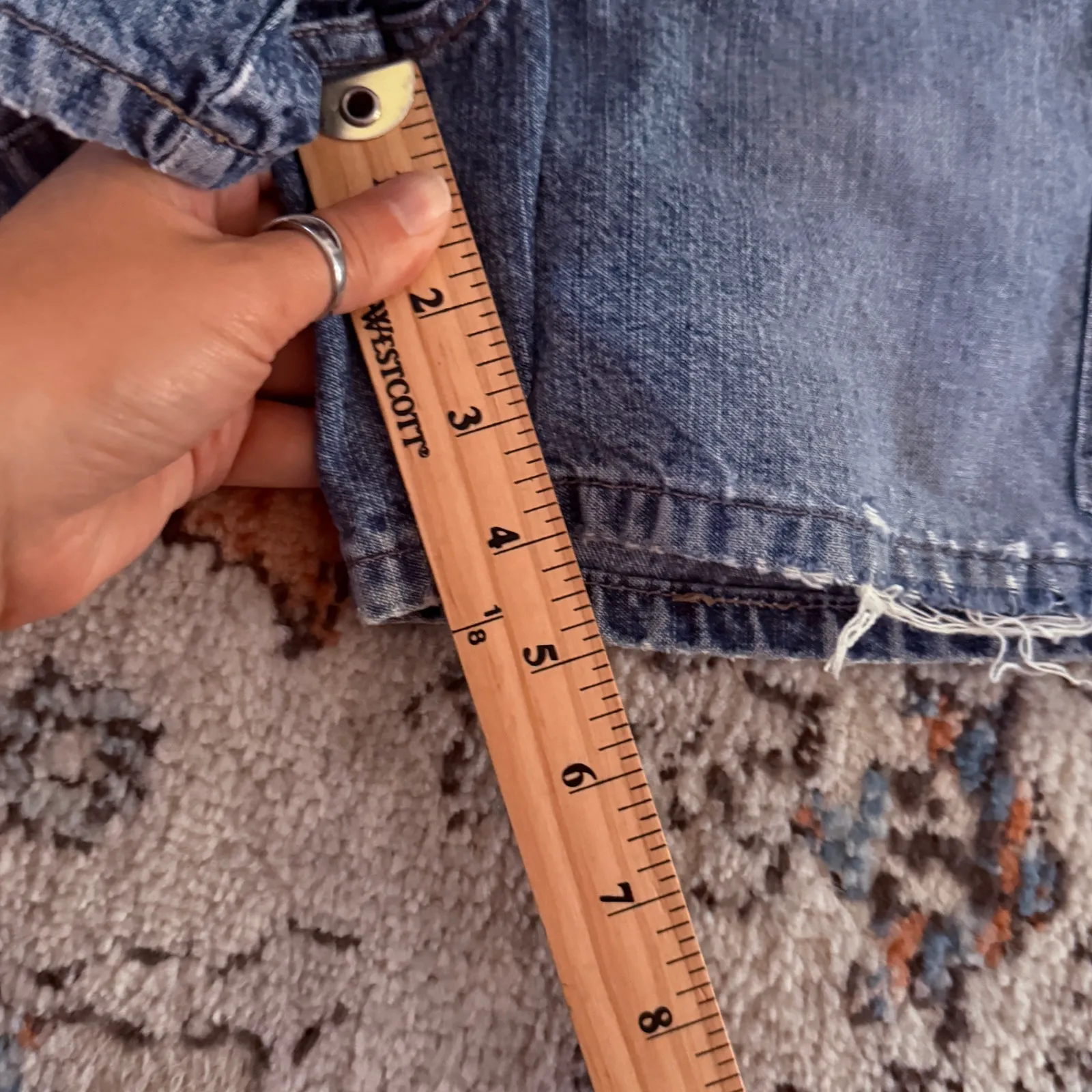 Vintage Y2K Unionbay Cargo Denim Shorts Size 3 Blue 100% Cotton‎ - Image 5