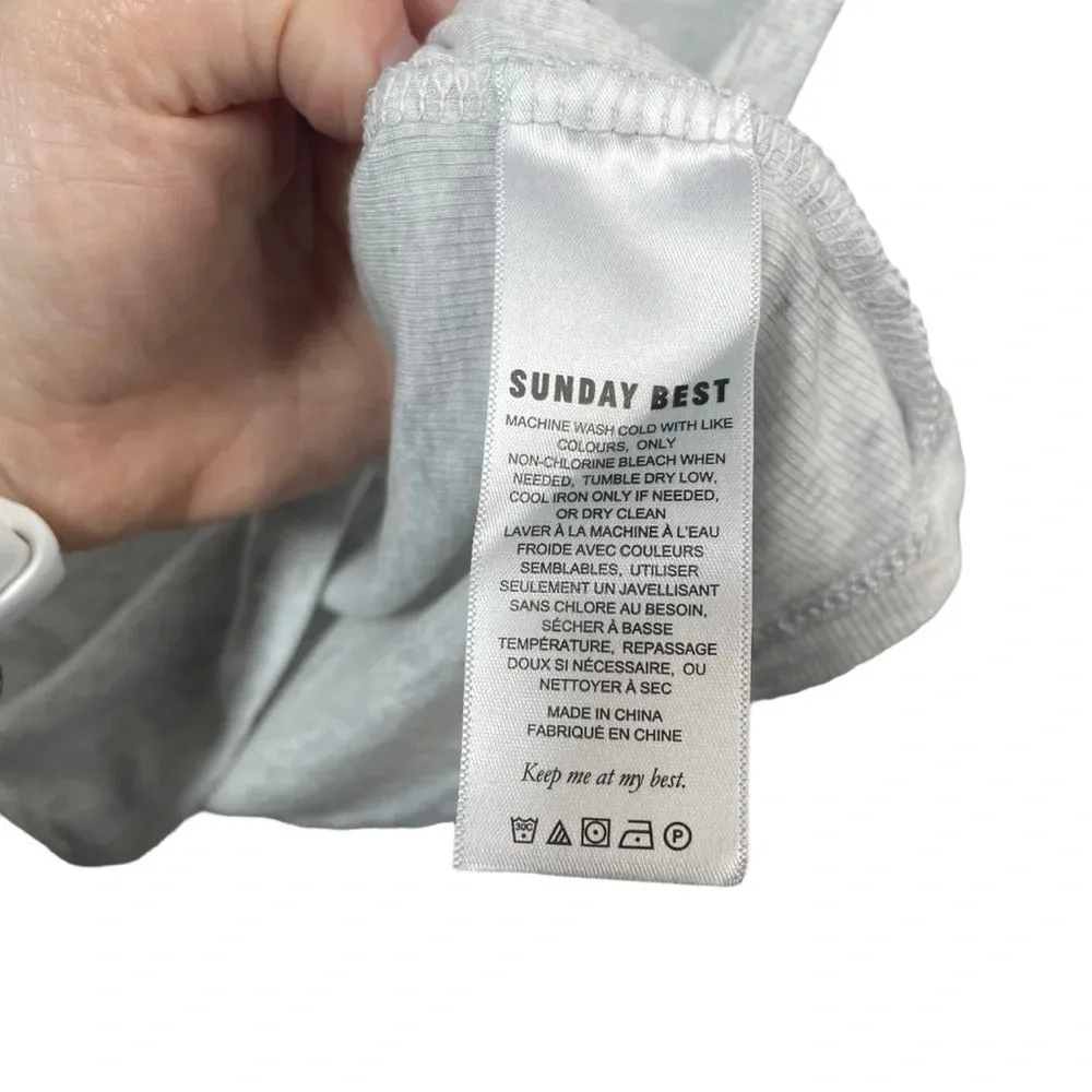 Aritzia Sunday Best Camille Seamless Ribbed Crop Tank in Grey Size XL - Image 9