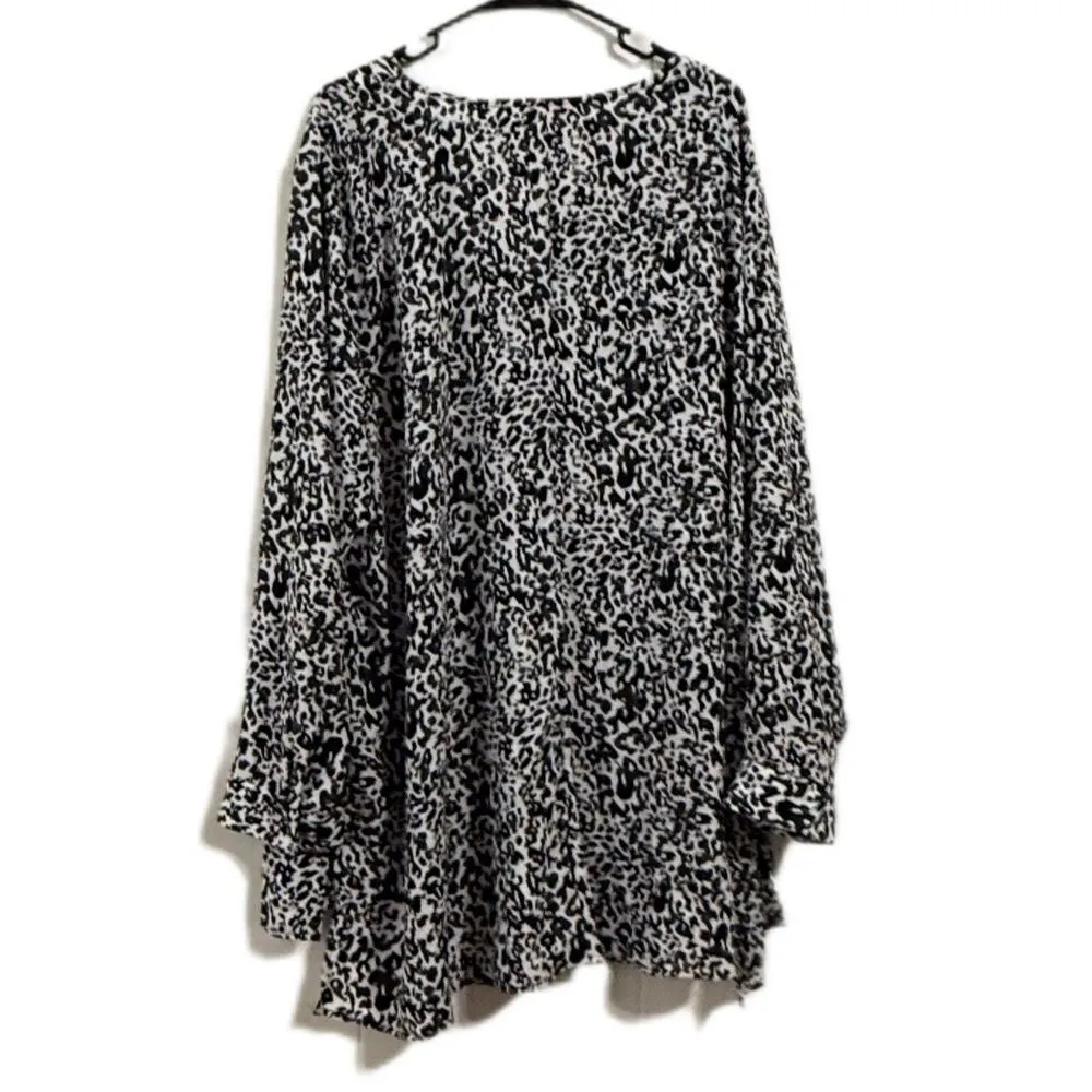 EVRI Black and White Leopard‎ Print Dress Size 3X - Image 4