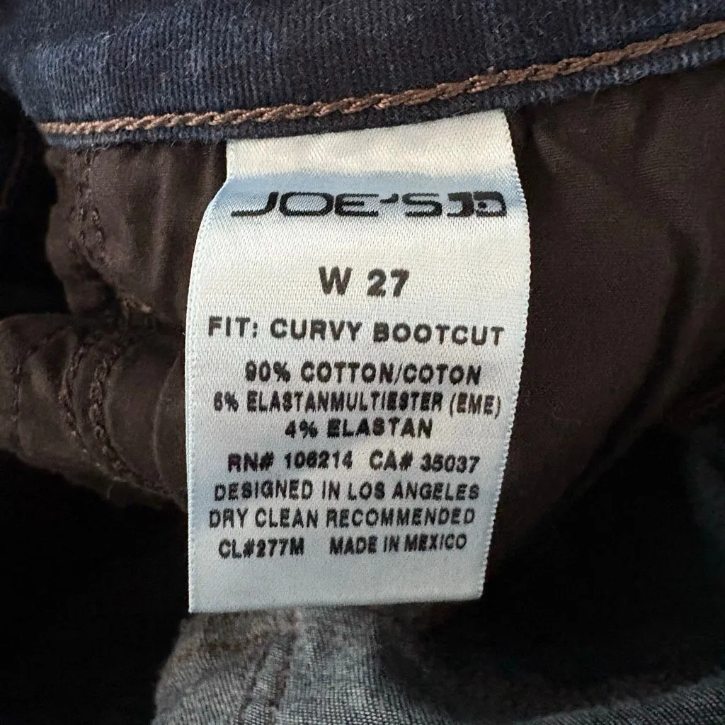 JOE'S THE HONEY CURVY BOOTCUT GERALDINE STRETCH DARK WASH JEANS Size 27 - Image 6