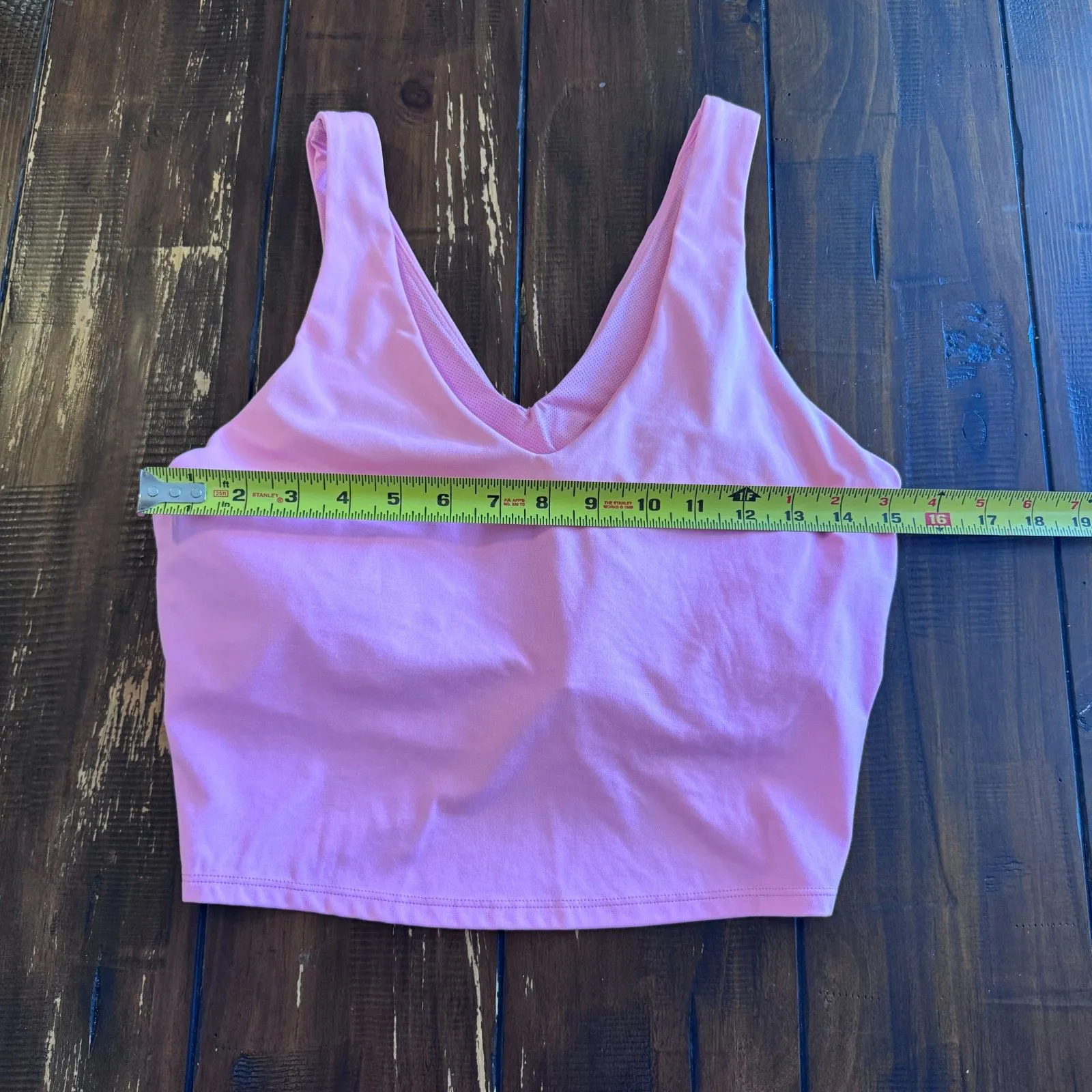 Womens Flex V-Neck Cropped Sports Bra - All In Motion EUC Size XL Bubblegum Pink - Image 6