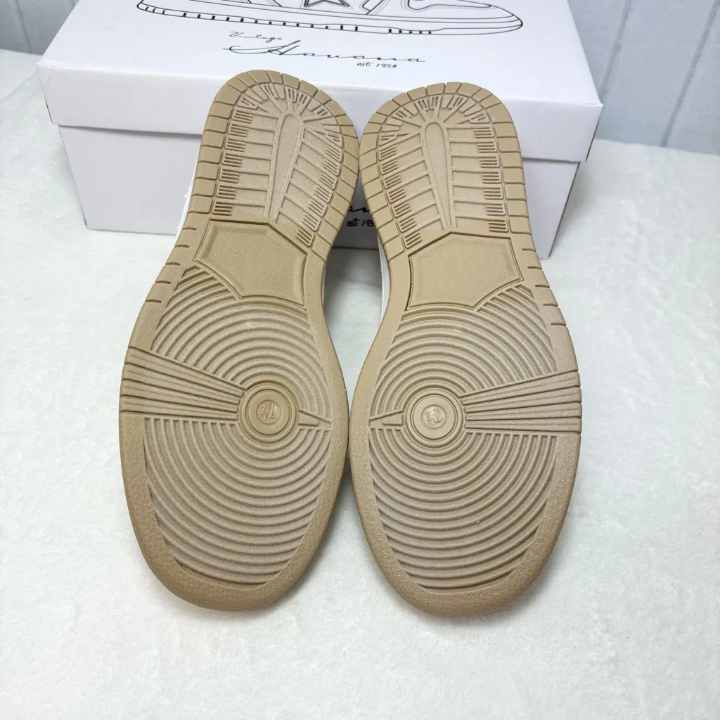 Vintage Havana White/NUDE Cream and Brown Star Sneakers Size 7.5 - Image 12