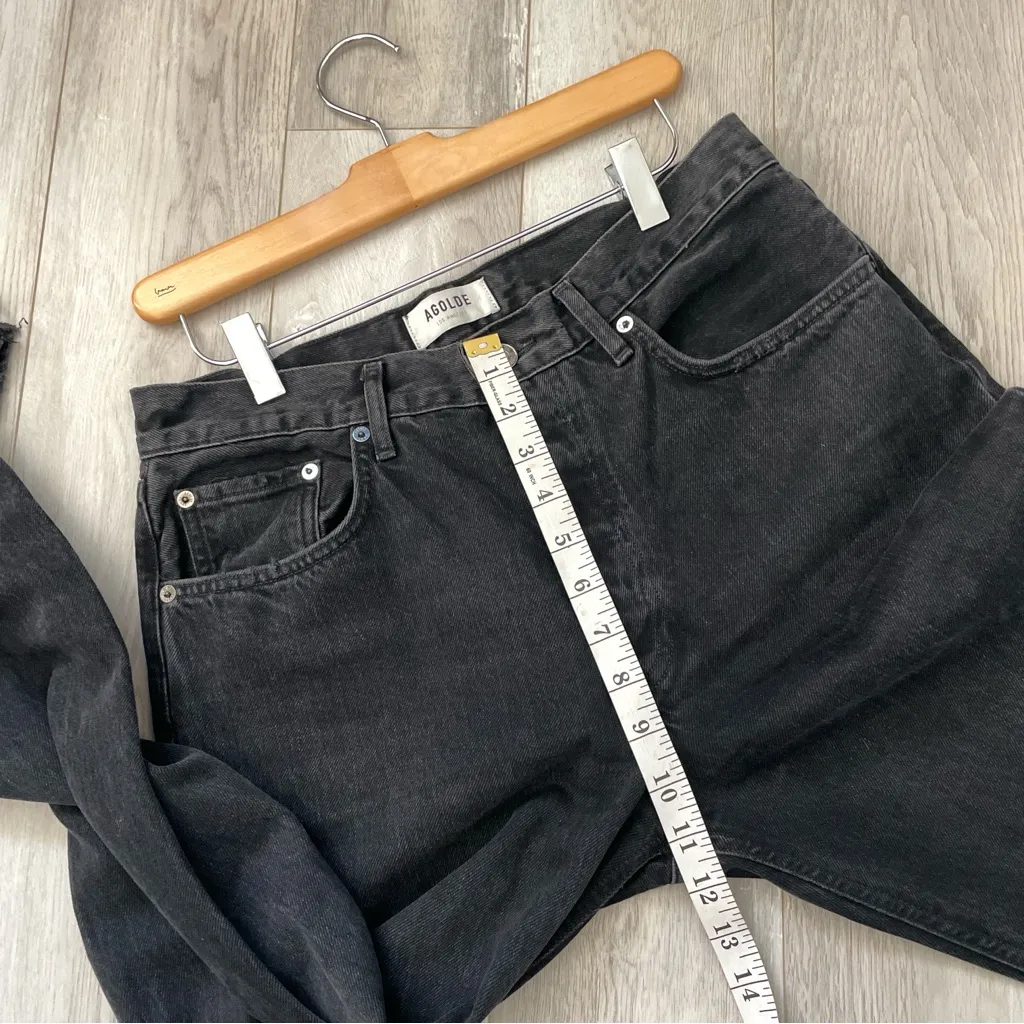 Agolde Lana Jeans straight leg womens Black (size 27) classic minimalist casual - Image 3