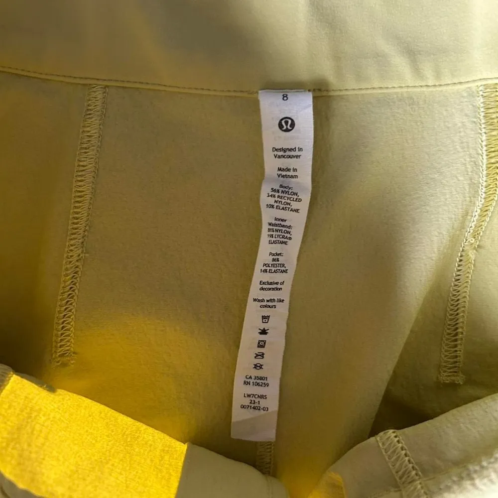 Lululemon Relaxed-Fit Super-High-Rise Cargo Size 8 /Short 4" - Finch Yellow - Image 5