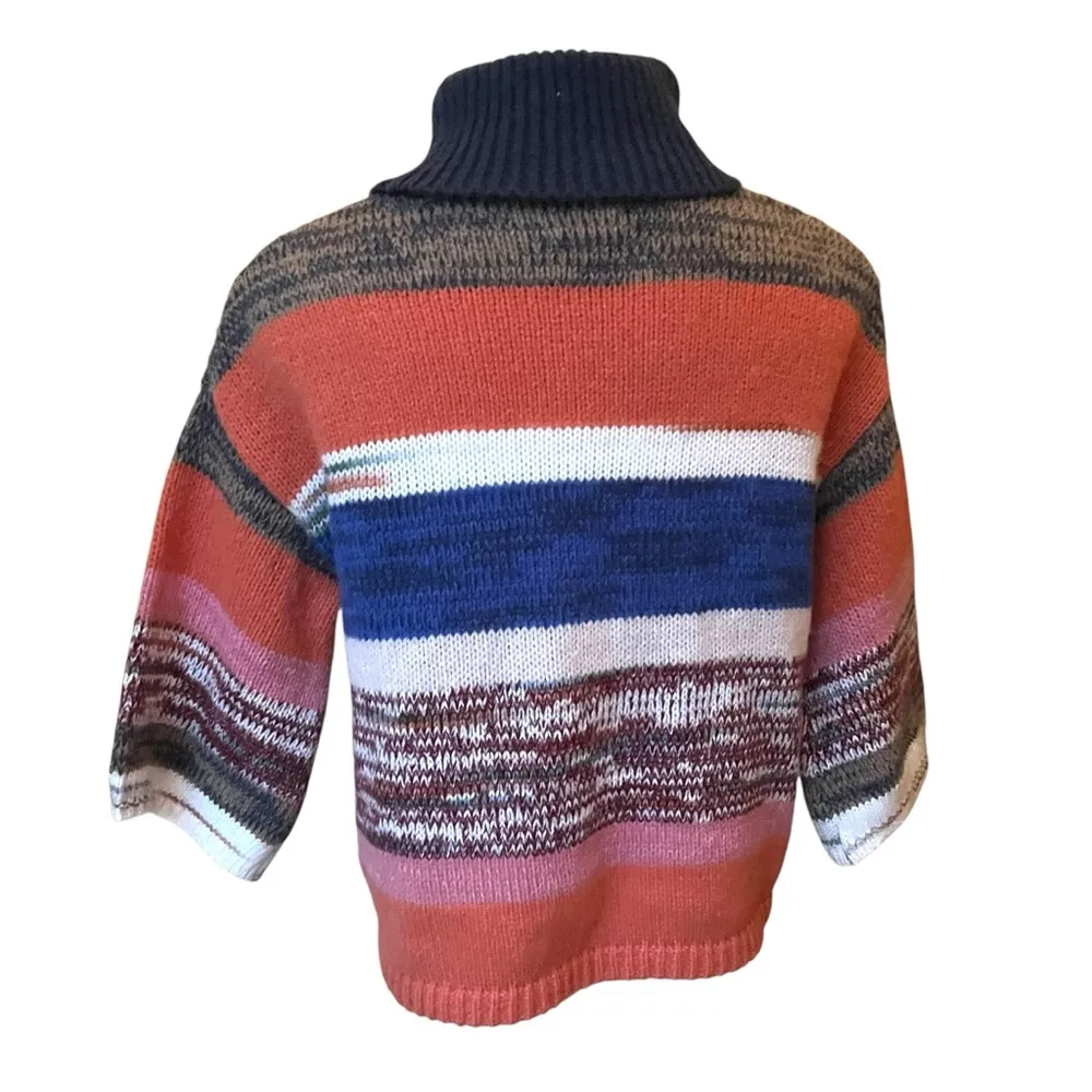 NWT, Knox Rose Cozy Colorful Striped Knit Turtleneck Sweater, Sz XS - Image 9