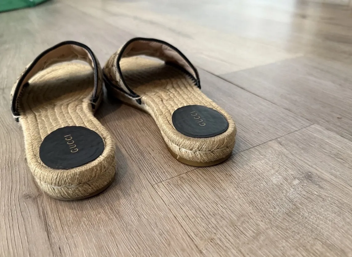 Gucci  Women's Tan Espadrille Slides - Image 5