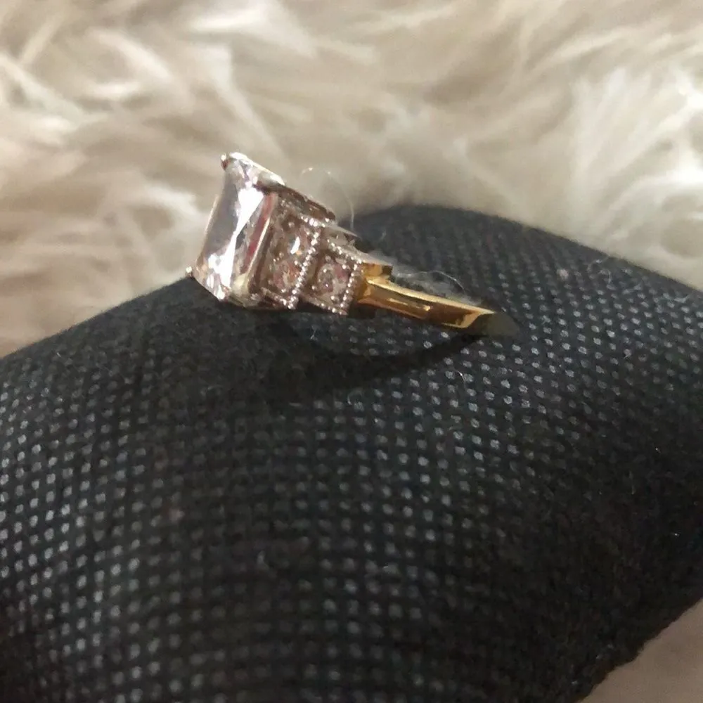 18KGF April birthstone ring size 8 Gold - Image 5