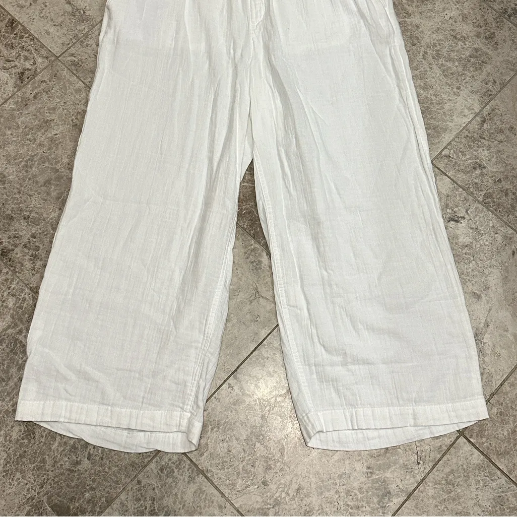 Old Navy High Waisted Textured Soft Pants White NEW Wide Leg Large 875661 - Image 4