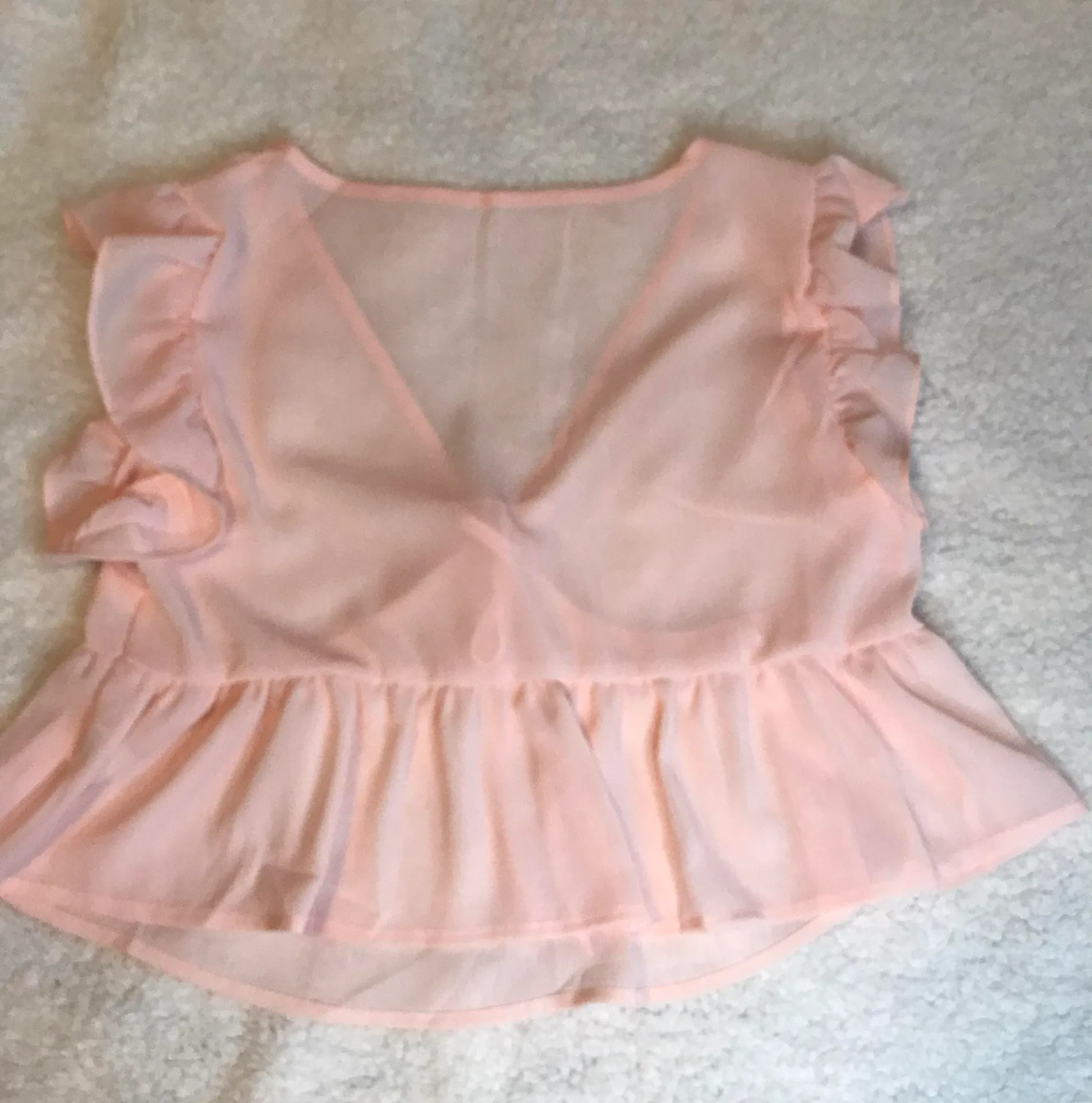 Blush Pink Crop Top Blouse Size M - Image 2
