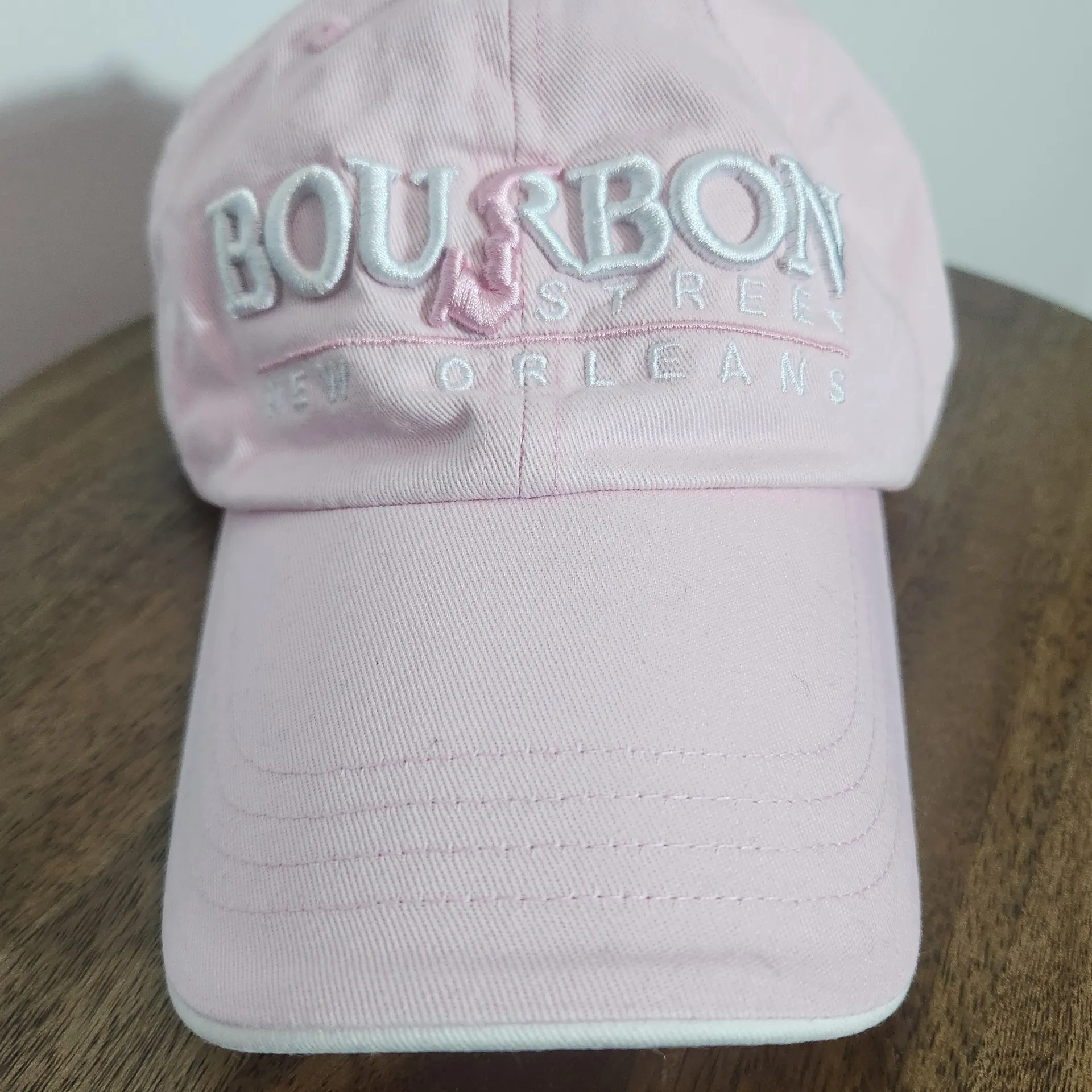 Pink Bourbon St New Orleans Baseball Cap One Size Bourbon Street Embroidered Hat - Image 2