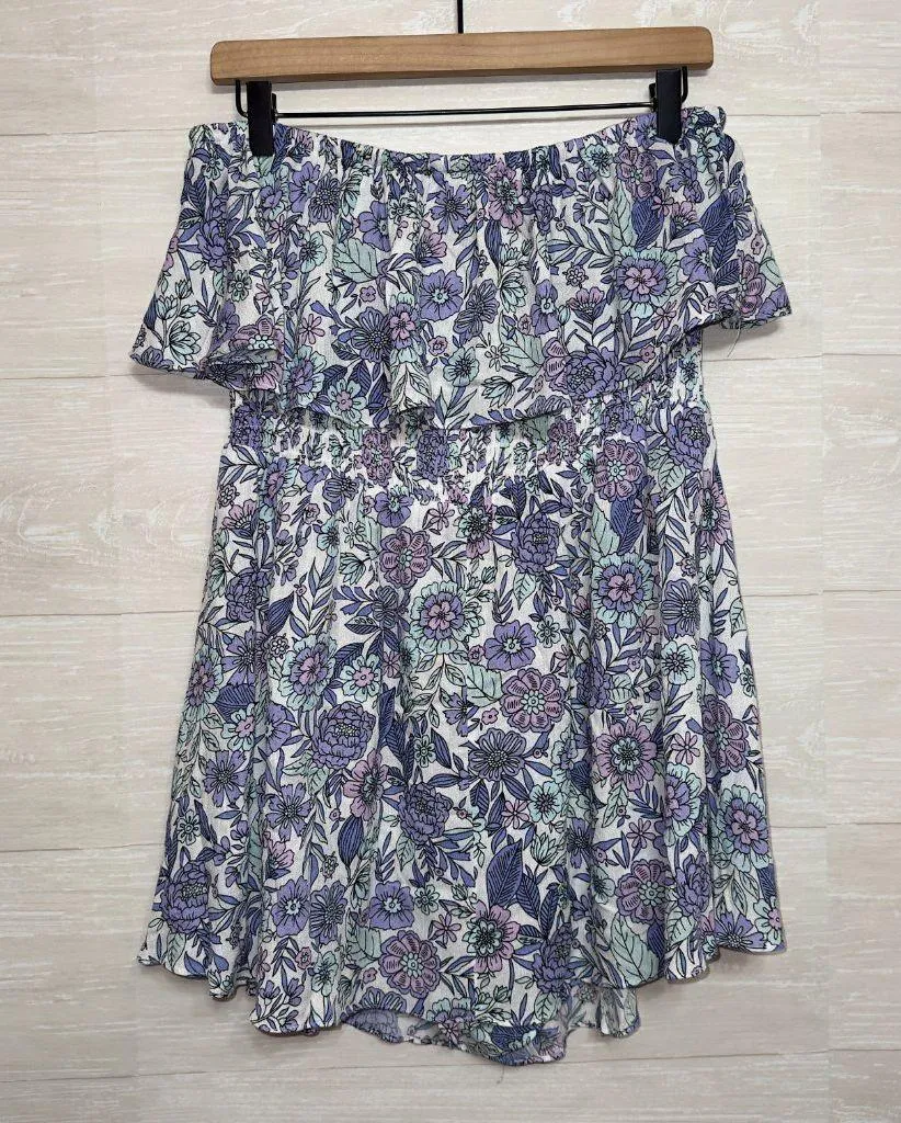 VICI Off Shoulder Floral Mini Dress Women’s Ruffle Smocked Boho Summer Party - Image 7