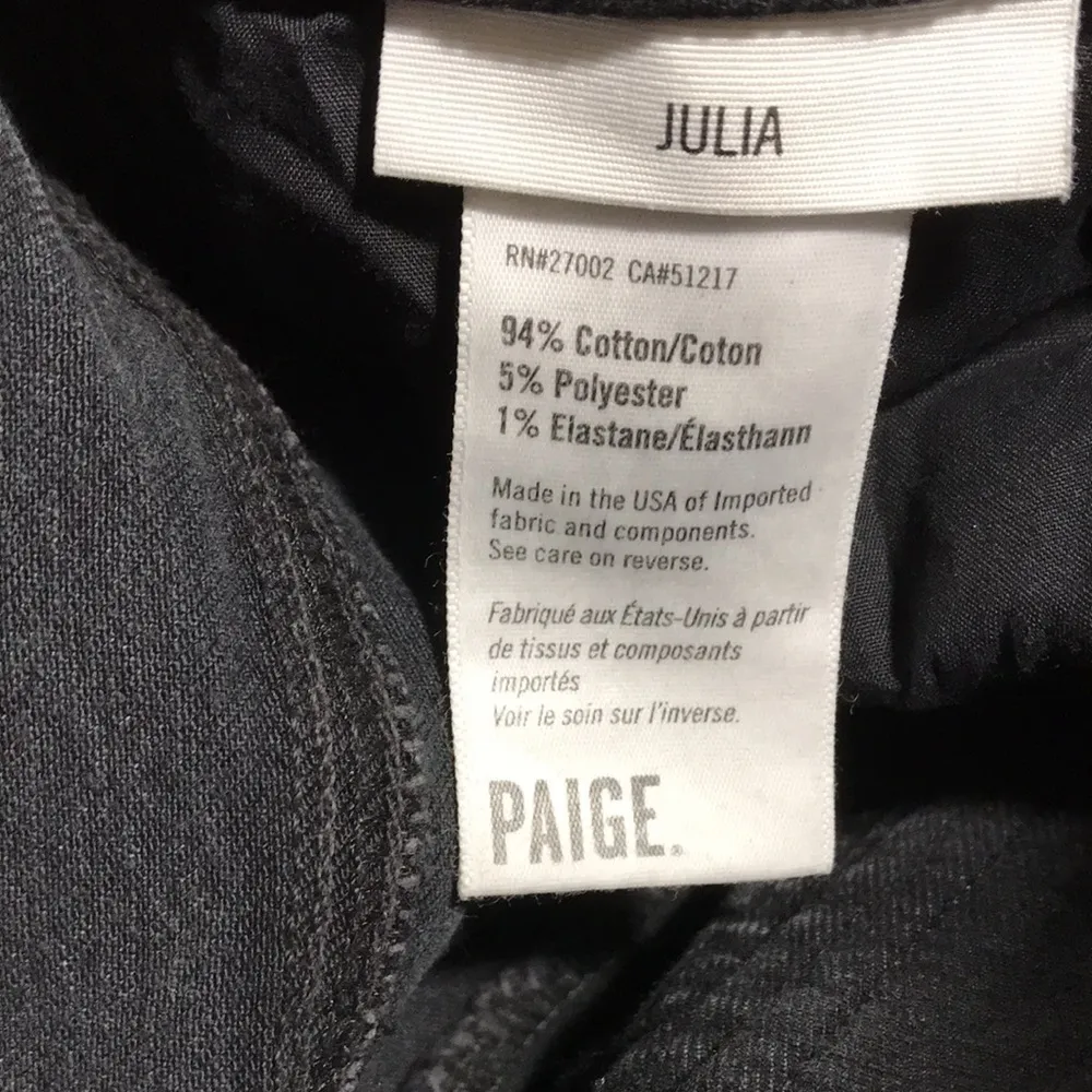 Paige Jeans Julia Ranger Black Wash Raw Step Hem Sz 23 NWOT Disrressed - Image 7