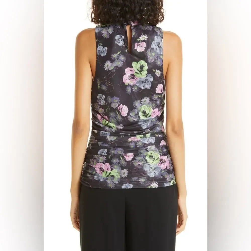 Cinq à Sept Midnight Bloom Floral Print Sleeveless Shirt, Size XS New w/Tag $195 - Image 5