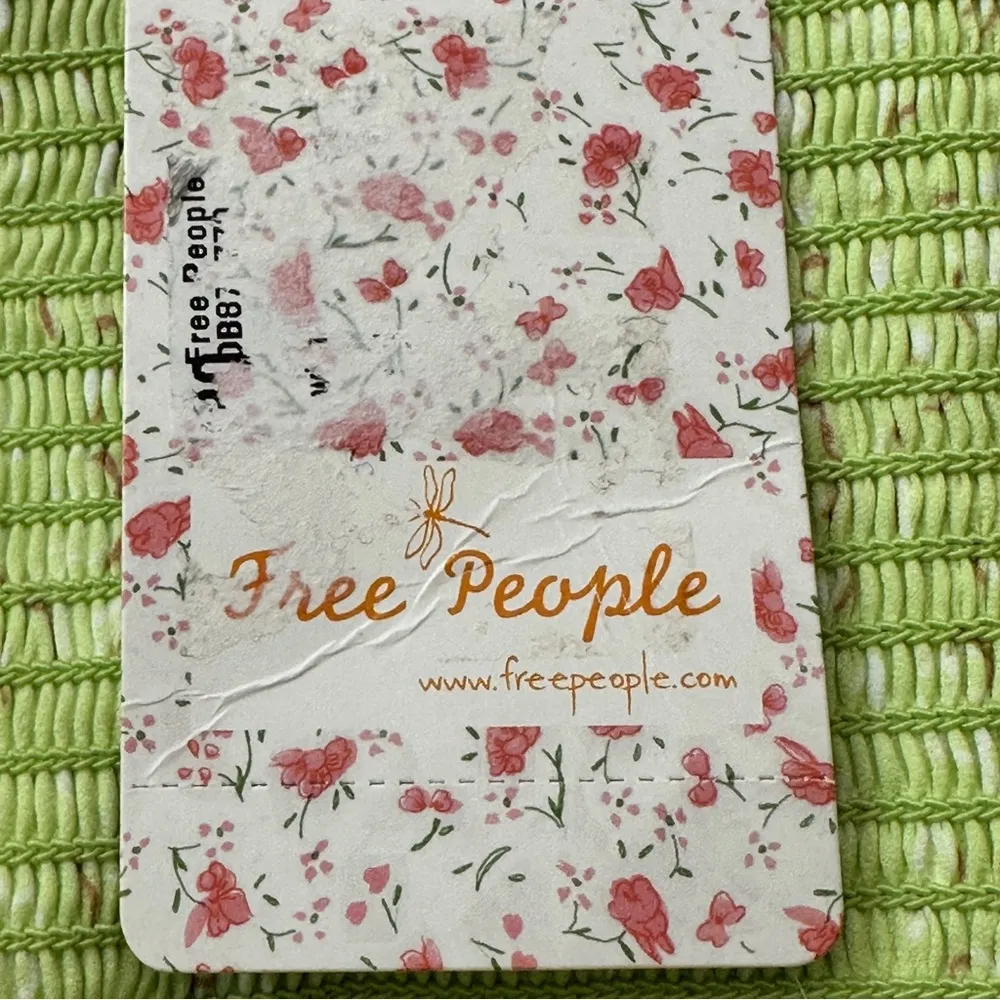 Free People Citrine Combo Ruffle Flutter Sleeve Top Size L - NWT - Image 10