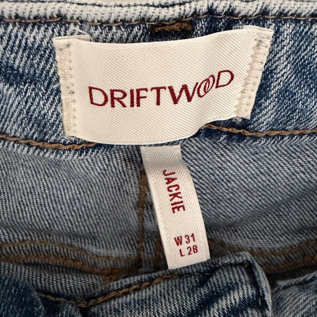 Driftwood Jackie Jeans Floral Embroidered Blue Size 31 Cottage Boho Western - Image 5