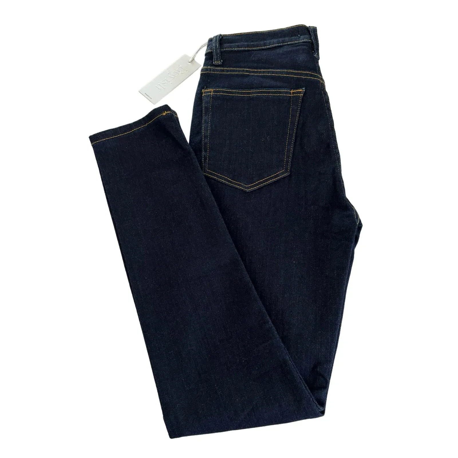 Revolve Boyish The Donny Dark Blue Wash High Rise Skinny Jeans Size 27 - Image 9